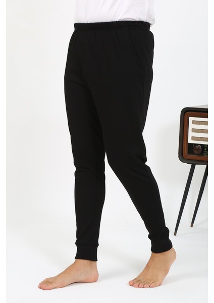 Erkek Pamuk Tek Alt Pijama Siyah 27551