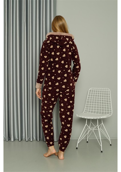 Welsoft Polar Kadın Kapşonlu Pijama Takımı 8513
