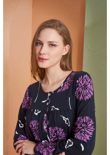 Sheyma Kcb Pjs 27166 Kadın Uzun Kol Gecelik