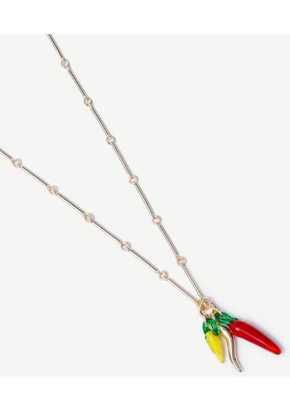 Charm Detaylı Uzun Kolye