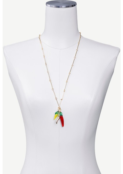 Charm Detaylı Uzun Kolye