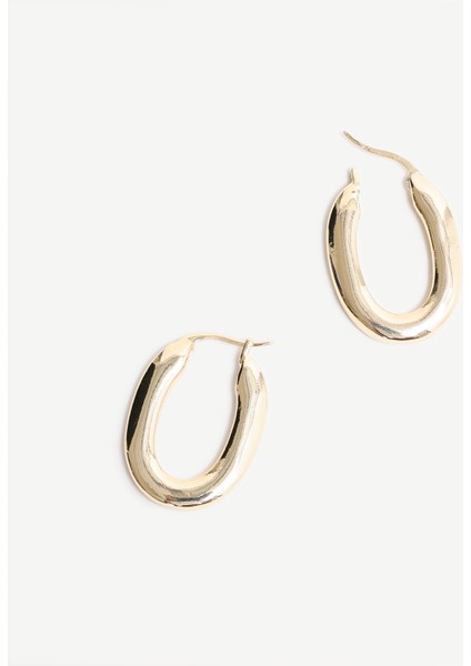 Gold Oval Küpe