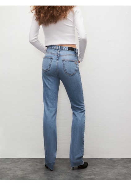 Kadın Betıana X Düz Paça Yüksek Bel Jean Pantolon modelleri