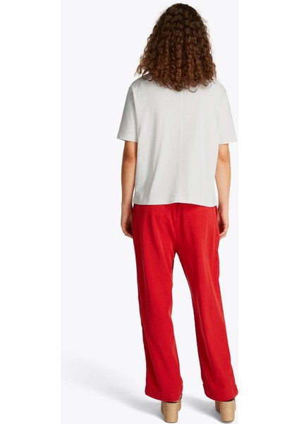 Bisiklet Yaka Beyaz Kadın T-Shirt WW0WW46158YBL fırsatları