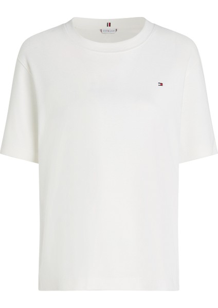Bisiklet Yaka Beyaz Kadın T-Shirt WW0WW46158YBL indirimleri