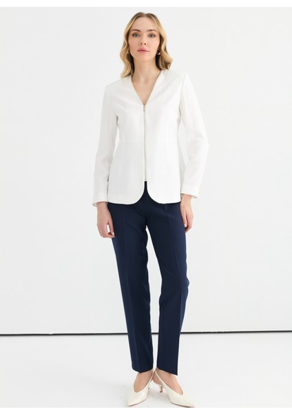 Standart Ekru Kadın Ceket 25YSL1452