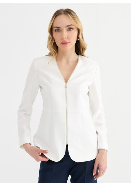 Standart Ekru Kadın Ceket 25YSL1452