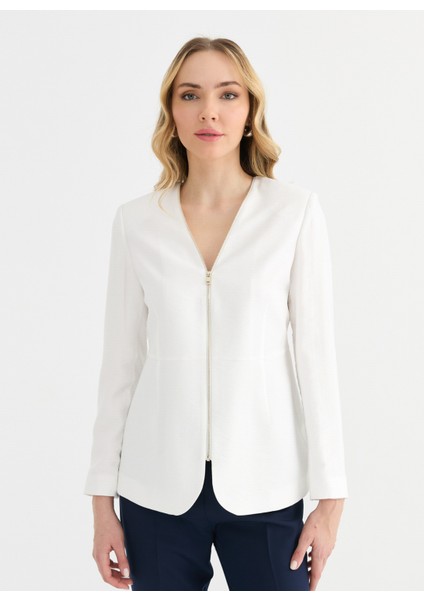 Standart Ekru Kadın Ceket 25YSL1452