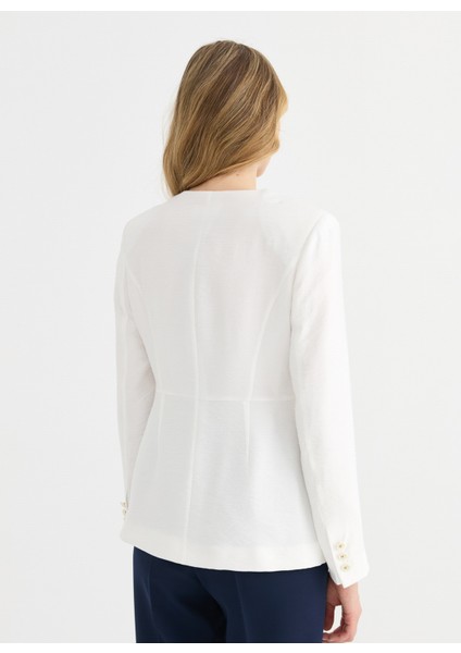 Standart Ekru Kadın Ceket 25YSL1452