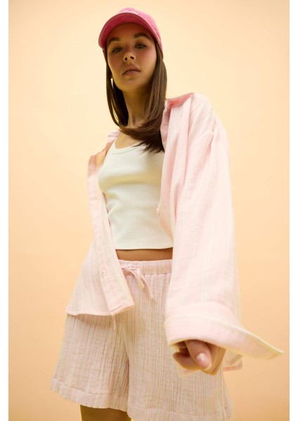 Coool Oversize Geniş Kalıp Müslin Uzun Kollu Gömlek F2246AX25SM modelleri