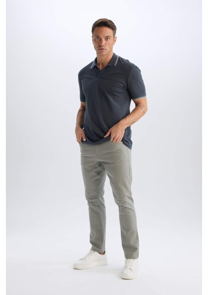 Slim Fit Dar Kesim Dar Paça Chino Kanvas Pantolon C2401AX25SP fırsatları