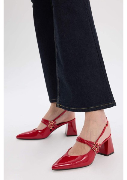 Kadın Yüksek Taban Suni Deri Topuklu Sandalet E2515AX25SM fiyatları