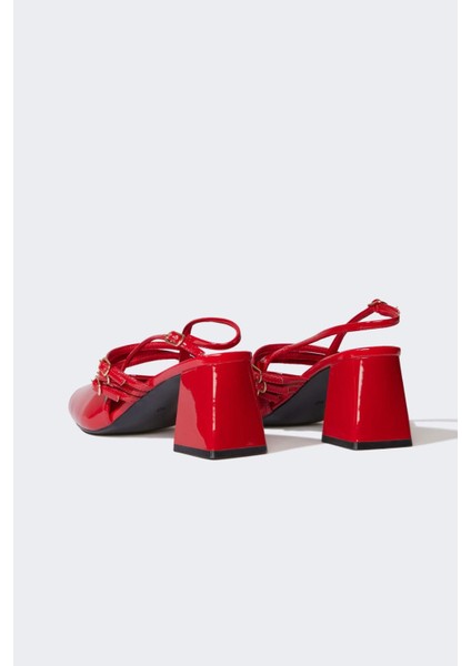 Kadın Yüksek Taban Suni Deri Topuklu Sandalet E2515AX25SM fırsatları