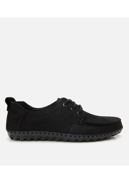 02AYH305570A100 ERKEK Nubuk Deri Siyah Rahat Günlük Loafer