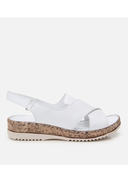 01SAH306830A750 KADIN Deri Kırmızı Ayarlanabilir Comfort Sandalet