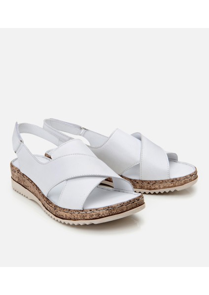 01SAH306830A750 KADIN Deri Kırmızı Ayarlanabilir Comfort Sandalet