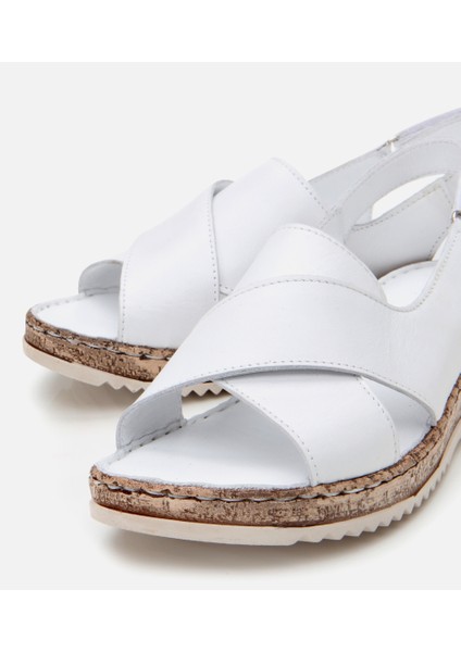 01SAH306830A750 KADIN Deri Kırmızı Ayarlanabilir Comfort Sandalet