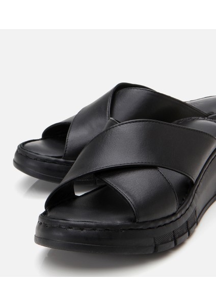 01TEH307120A370 KADIN Deri Taba Comfort Terlik modelleri