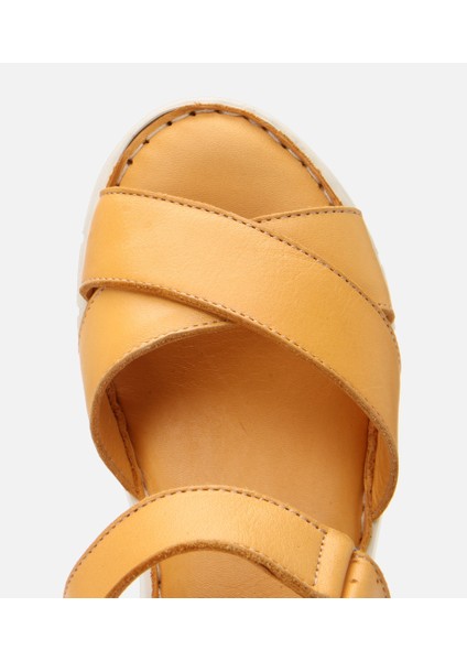 01SAH306860A620 KADIN Deri Mavi Ayarlanabilir Comfort Sandalet