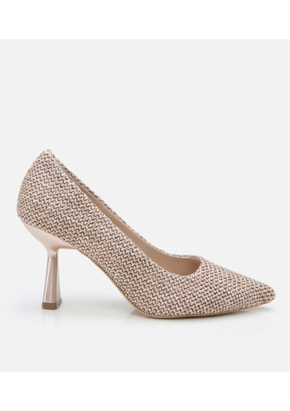 01AYH303880A310 KADIN Bej Hasır Detaylı Stiletto