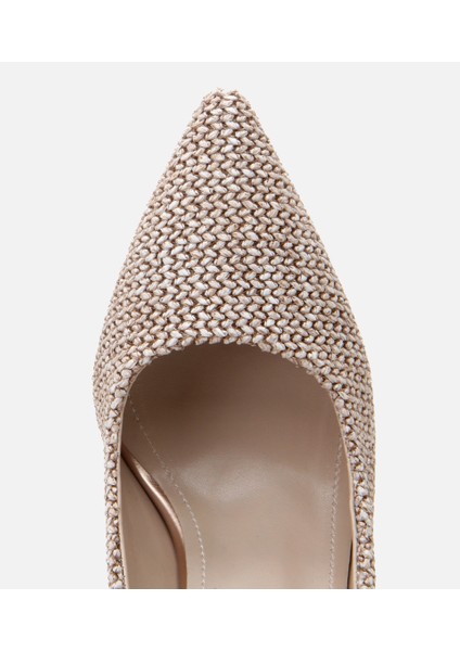 01AYH303880A310 KADIN Bej Hasır Detaylı Stiletto