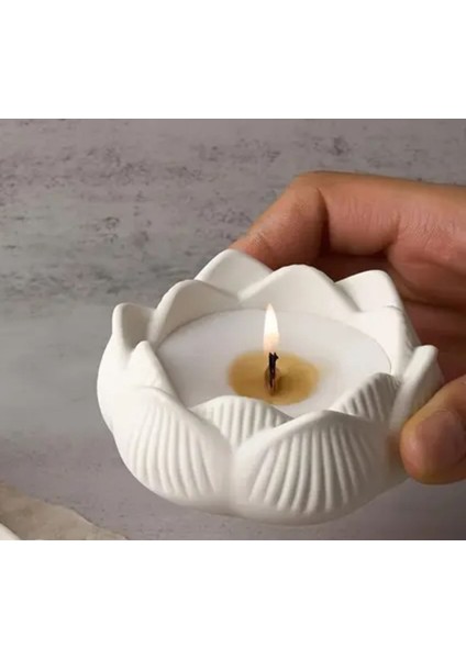 Dekoratif 3’lü Lotus Çiçeği Mumluk Hediyelik Obje Dekoratif fiyatları