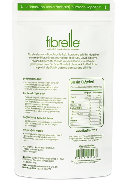 Prebiyotik Lifli Stevialı Tatlandırıcı LOW70 500 gr fiyatları