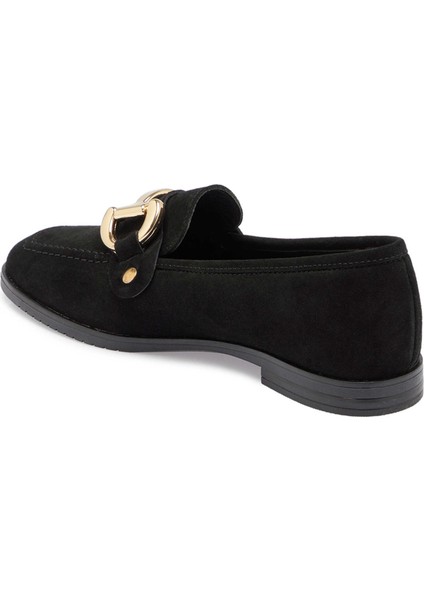 Siyah Hakiki Süet Deri Kadın Loafer - K24S1AY67568-A01 fiyatları