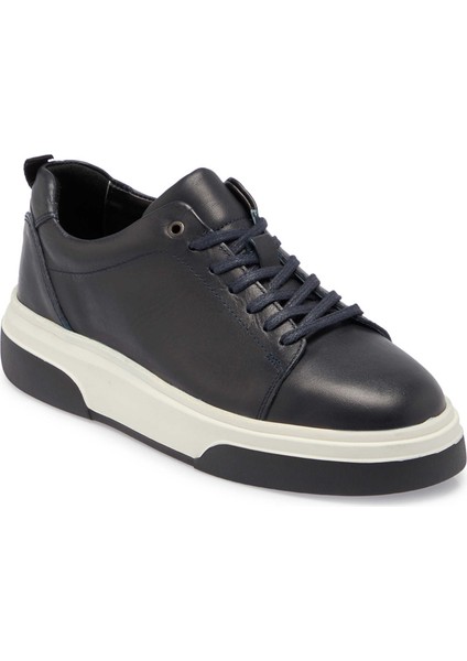 Lacivert Hakiki Deri Erkek Sneaker - E24S1AY56937-C72