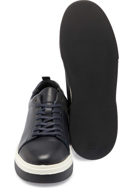 Lacivert Hakiki Deri Erkek Sneaker - E24S1AY56937-C72 fırsatları