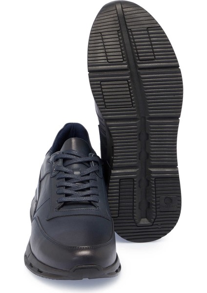 Lacivert Hakiki Deri Erkek Sneaker - E24S1AY57097-A31 fırsatları