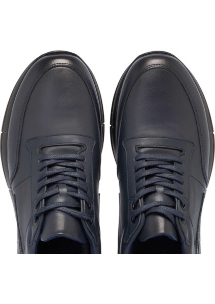 Lacivert Hakiki Deri Erkek Sneaker - E24S1AY57097-A31 indirimleri