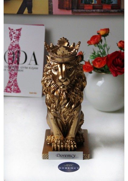 Dekoratif Aslan Kral Gümüş Polyester Biblo fiyatları