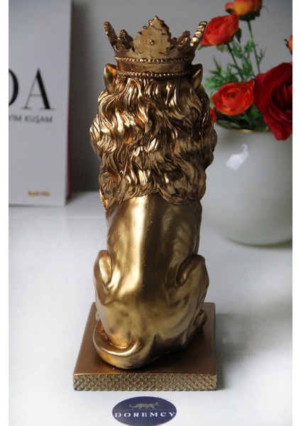 Dekoratif Aslan Kral Gümüş Polyester Biblo modelleri