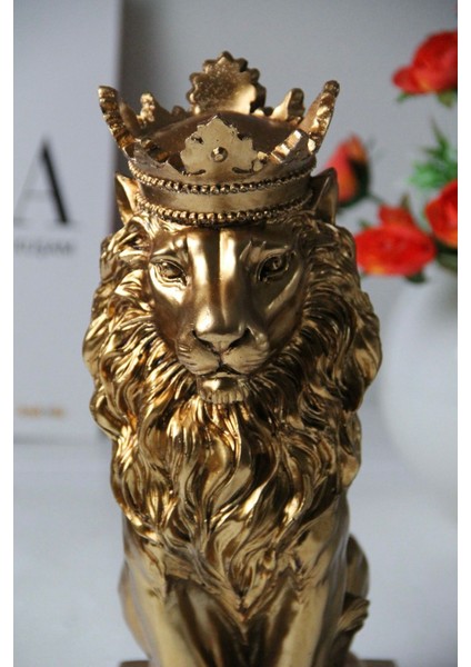 Dekoratif Aslan Kral Gümüş Polyester Biblo fırsatları