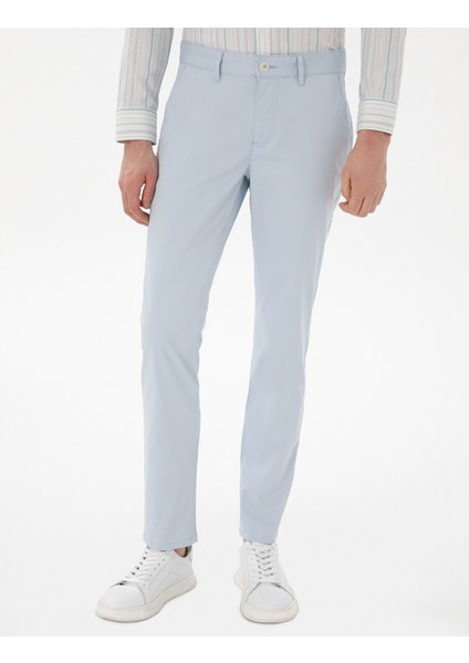 Erkek Açık Mavi Slim Fit Yazlık Kanvas Pantolon 50305450-VR003