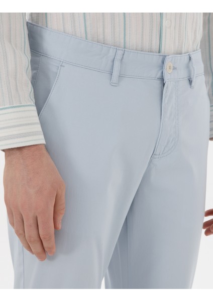 Erkek Açık Mavi Slim Fit Yazlık Kanvas Pantolon 50305450-VR003