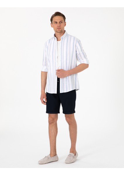 Erkek Mavi Regular Fit Uzun Kollu Gömlek 50301572-VR036