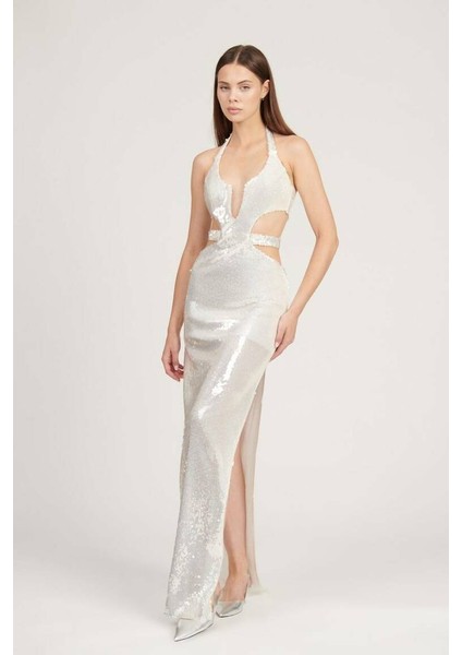 Glow Cut Out Payetli Elbise