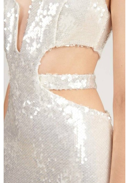 Glow Cut Out Payetli Elbise