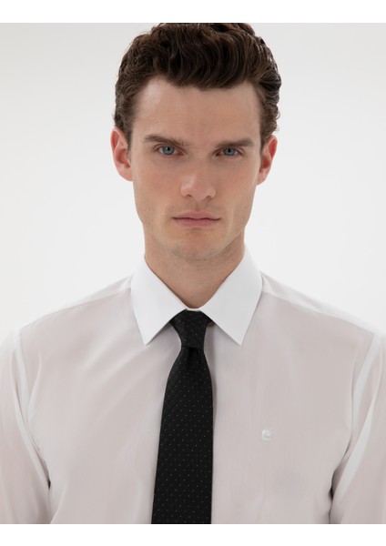 Erkek Beyaz Slim Fit Uzun Kollu Basic Gömlek 50301174-VR013