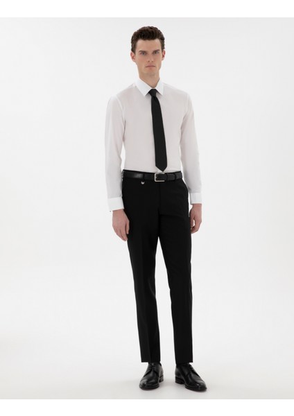 Erkek Beyaz Slim Fit Uzun Kollu Basic Gömlek 50301174-VR013