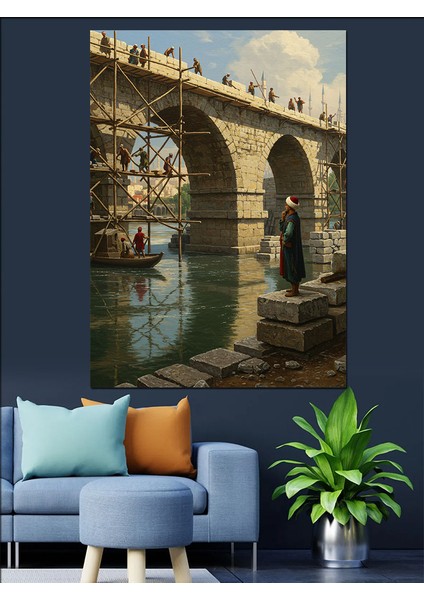 Osmanlı Köprü Altında Tarih Bekler Dekoratif Kanvas - Mdf Ahşap Tablo modelleri