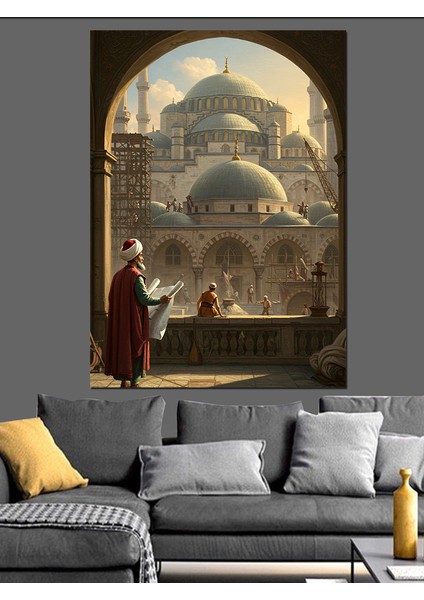 Osmanlı Cami Mimar Sinan Dekoratif Kanvas - Mdf Ahşap Tablo