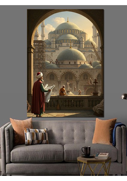Osmanlı Cami Mimar Sinan Dekoratif Kanvas - Mdf Ahşap Tablo