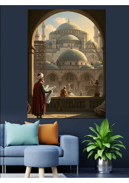 Osmanlı Cami Mimar Sinan Dekoratif Kanvas - Mdf Ahşap Tablo