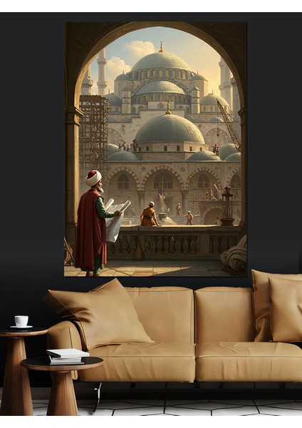 Osmanlı Cami Mimar Sinan Dekoratif Kanvas - Mdf Ahşap Tablo