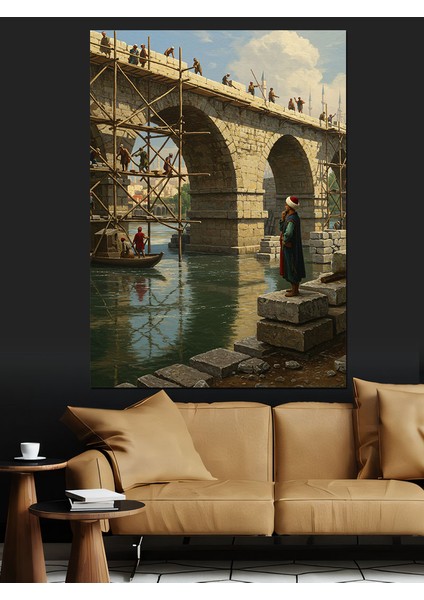 Osmanlı Köprü Altında Tarih Bekler Dekoratif Kanvas - Mdf Ahşap Tablo fırsatları