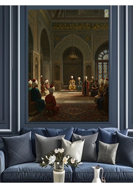 Osmanlı Sarayda Sessiz Cuma Toplantısı Dekoratif Kanvas - Mdf Ahşap Tablo fiyatları