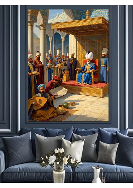 Osmanlı Padişahın Huzurunda Diplomatik An Dekoratif Kanvas - Mdf Ahşap Tablo fiyatları